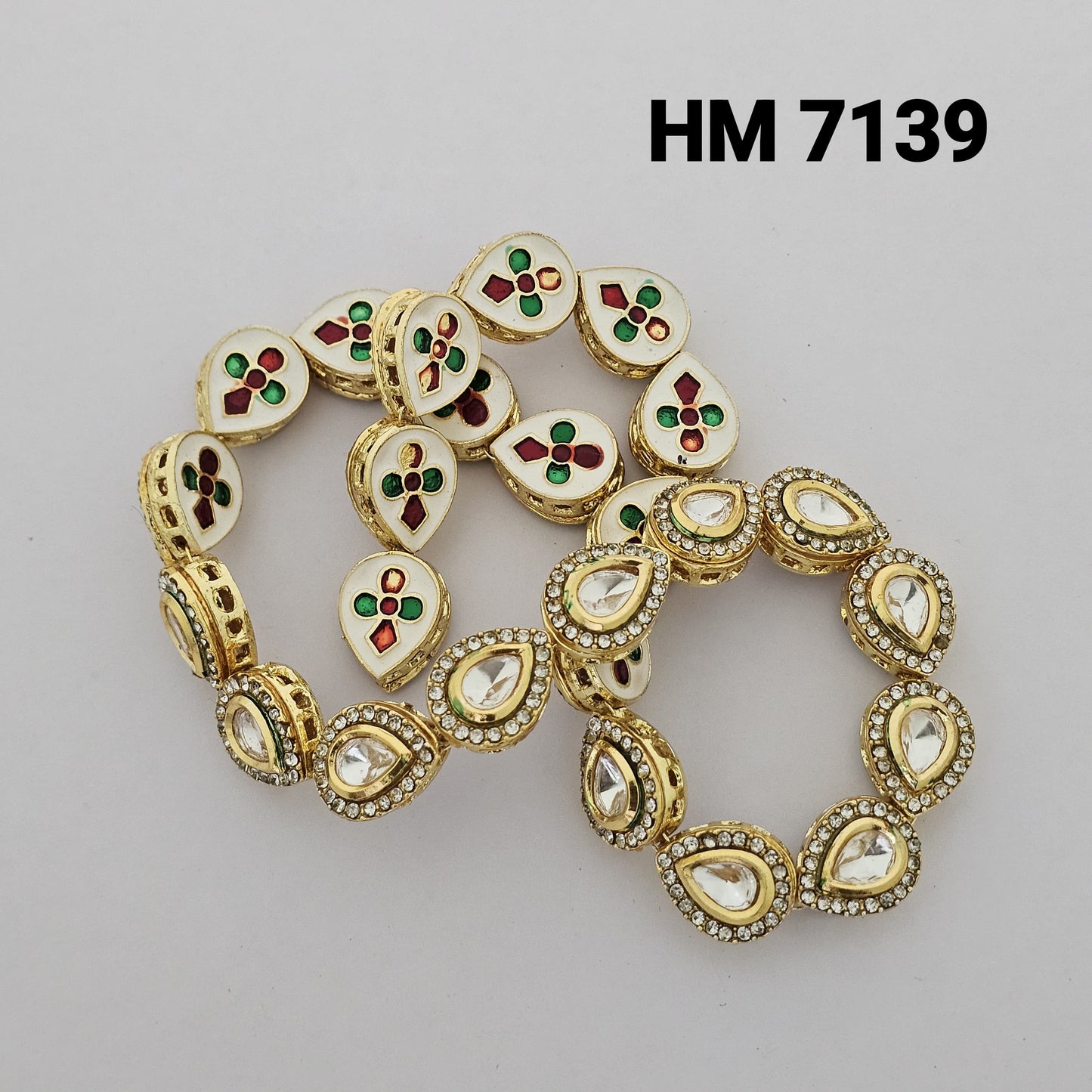 Traditional Kundan Meenakari Gold Plated PENDANT 25 Pcs  (HM 7139)