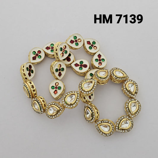 Traditional Kundan Meenakari Gold Plated PENDANT 25 Pcs  (HM 7139)