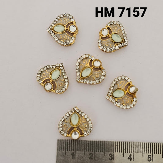 heart-shaped base featuring a teardrop-shaped stone 12 pcs (HM 7157)