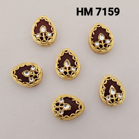 Traditional Kundan Meenakari Gold Plated stone 10 pcs (HM 7159)