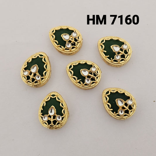 Traditional Kundan Meenakari Gold Plated stone 10 pcs (HM 7160)