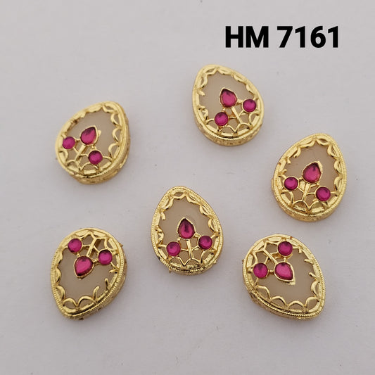 Traditional Kundan Meenakari Gold Plated stone 10 pcs (HM 7161)
