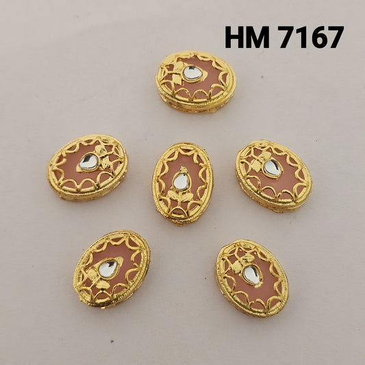 Traditional Kundan Meenakari Gold Plated stone 10 pcs (HM 7167)