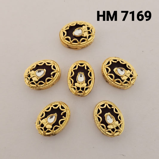Traditional Kundan Meenakari Gold Plated stone 10 pcs (HM 7169)