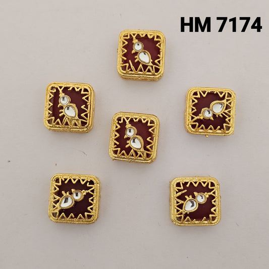 Traditional Kundan Meenakari Gold Plated stone 10 pcs (HM 7174)