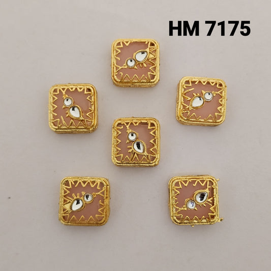 Traditional Kundan Meenakari Gold Plated stone 10 pcs (HM 7175)