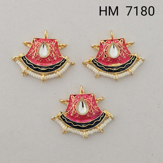 👉 Ethnic Meenakari Pearl Drop Pendant 12 pcs (HM 7180)
