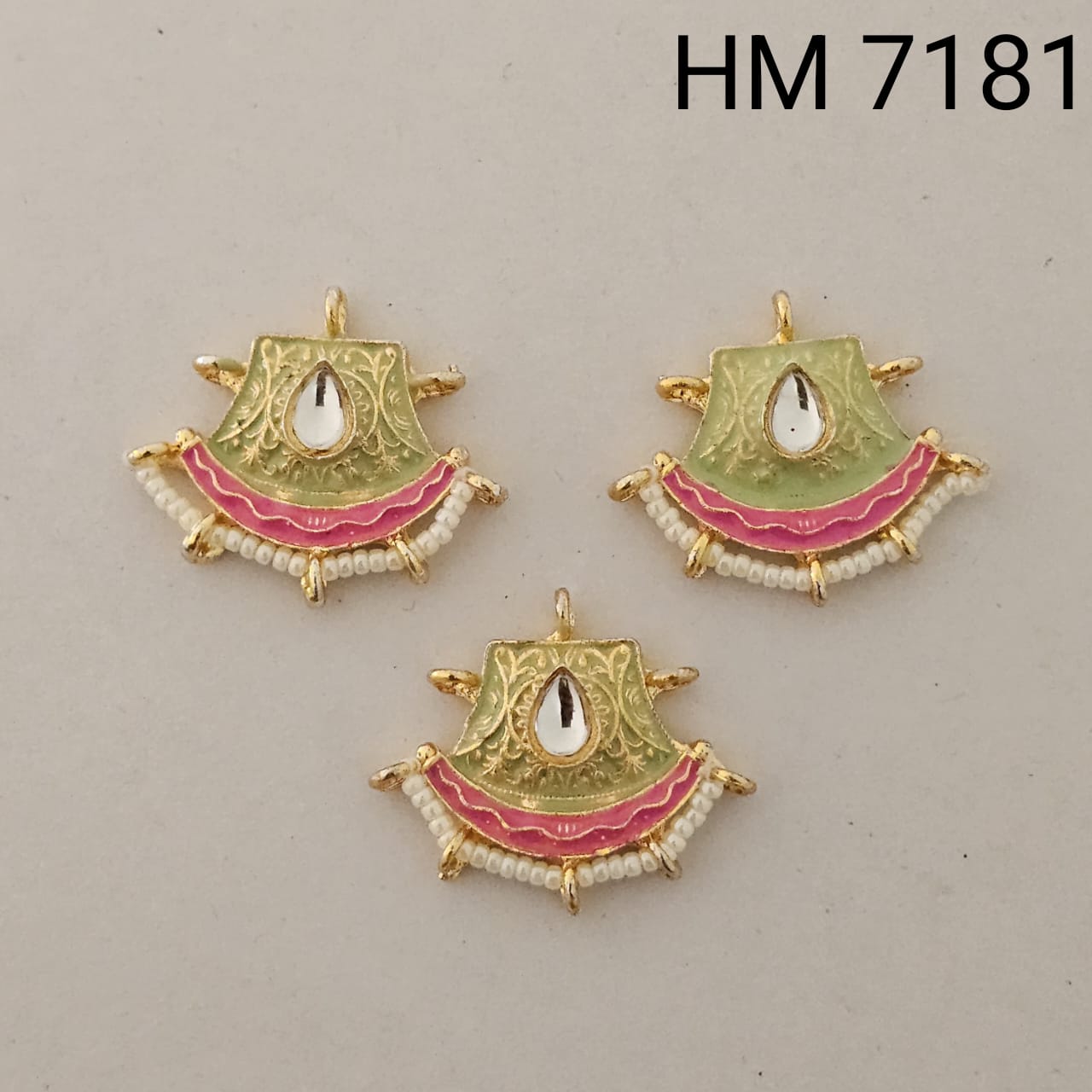 👉 Ethnic Meenakari Pearl Drop Pendant 12 pcs (HM 7181)