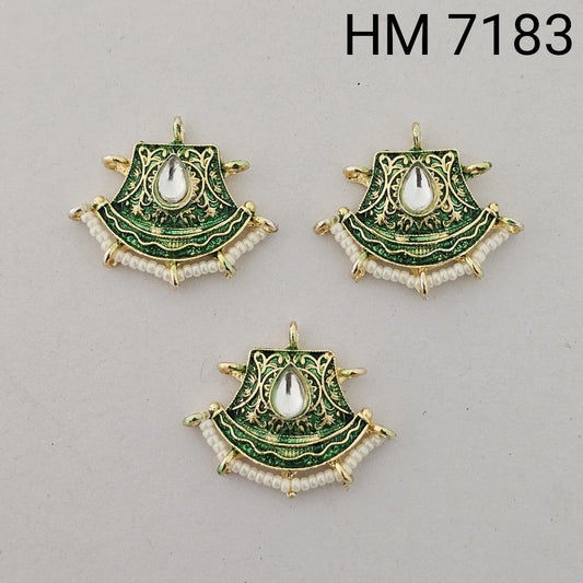 👉 Ethnic Meenakari Pearl Drop Pendant 12 pcs (HM 7183)