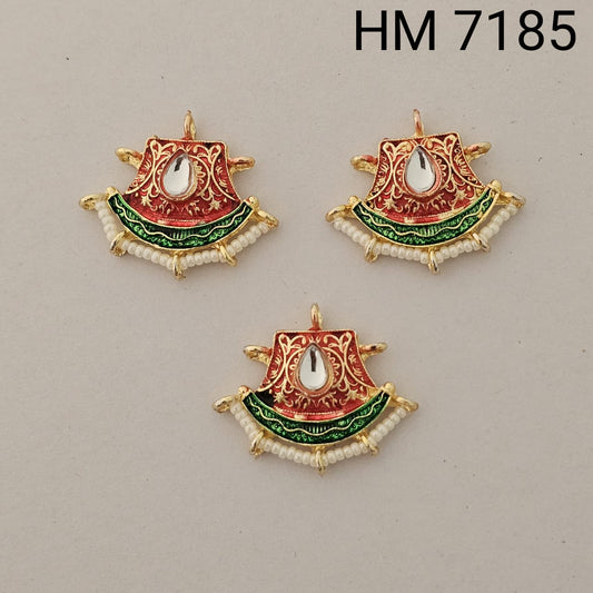 👉 Ethnic Meenakari Pearl Drop Pendant 12 pcs (HM 7185)