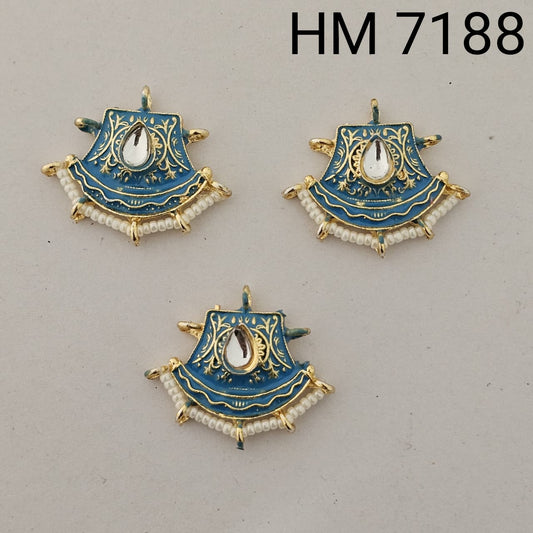 👉 Ethnic Meenakari Pearl Drop Pendant 12 pcs (HM 7188)