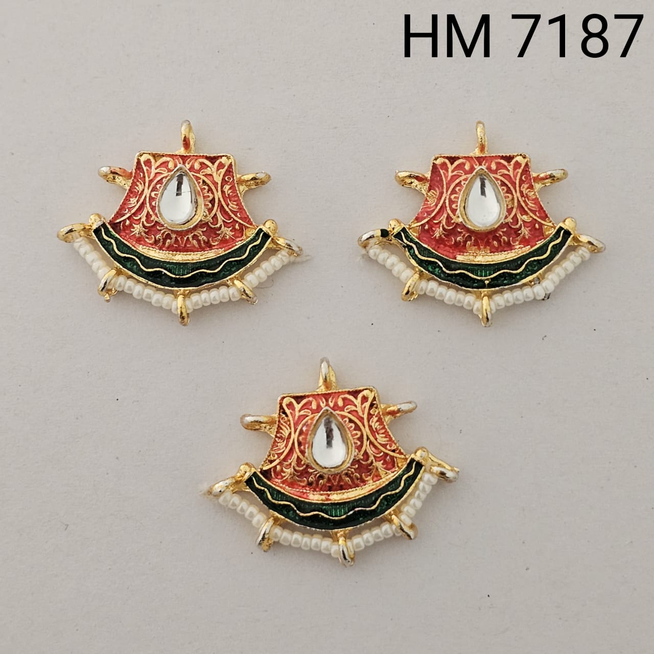 👉 Ethnic Meenakari Pearl Drop Pendant 12 pcs (HM 7187)