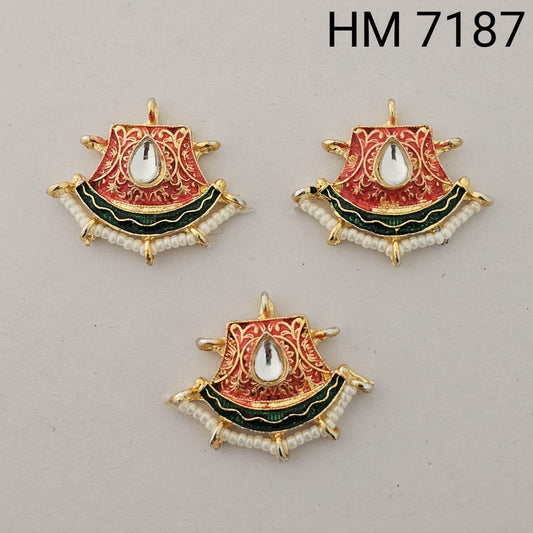 👉 Ethnic Meenakari Pearl Drop Pendant 12 pcs (HM 7187)