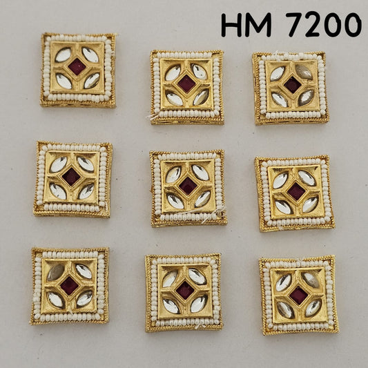 Traditional Kundan Meenakari Gold Plated stone (9 pcs in one pkt) HM 7200