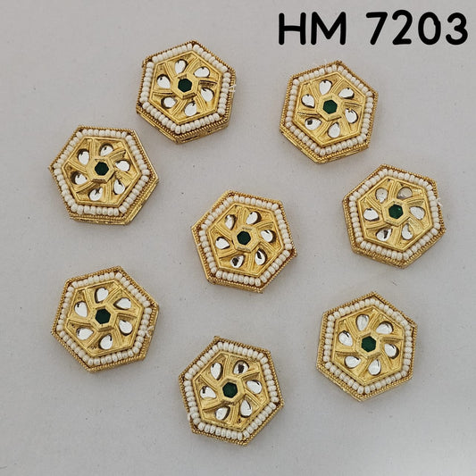Traditional Kundan Meenakari Gold Plated stone (9 pcs in one pkt) HM 7203