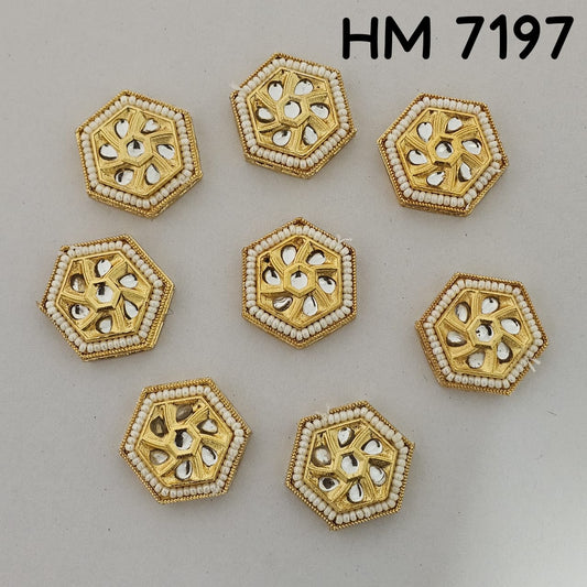 Traditional Kundan Meenakari Gold Plated stone (9 pcs in one pkt) HM 7197