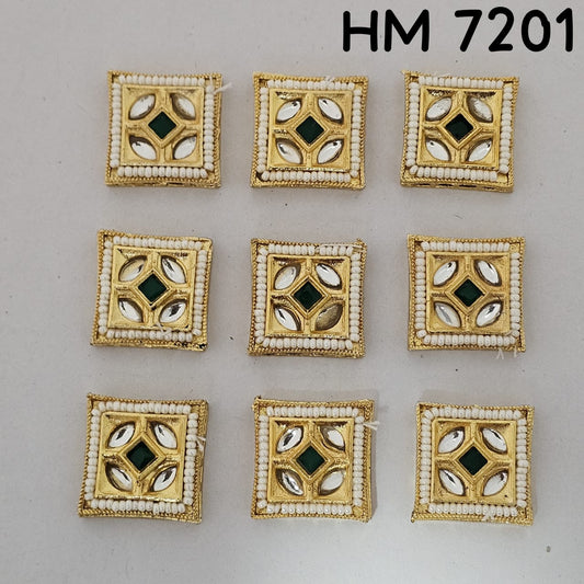 Traditional Kundan Meenakari Gold Plated stone (9 pcs in one pkt) HM 7201