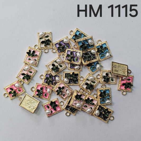 Floral Pearl Enamel Connector  50 pcs (HM 1115)
