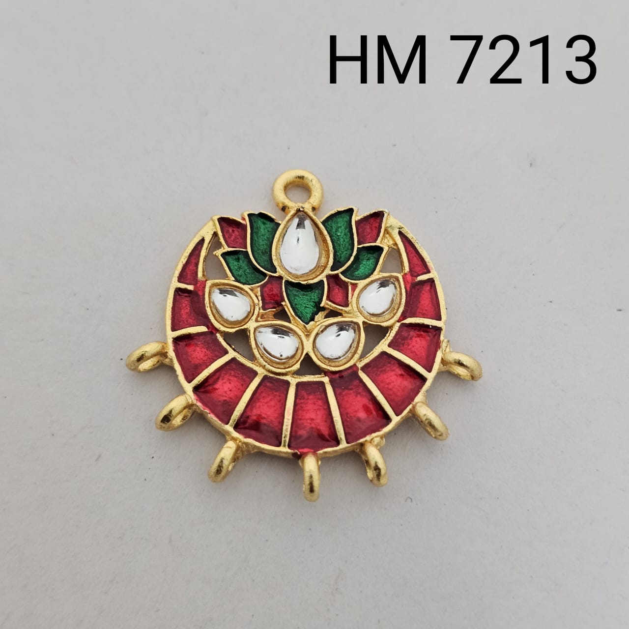 Traditional Kundan Meenakari Gold Plated stone (10 pcs) HM 7213