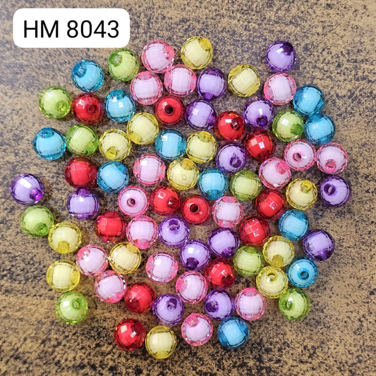 Pastel Round Plastic Beads (500 gram per pkt) HM 8043