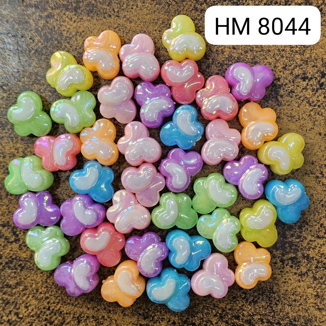 Pastel Round Plastic Beads (500 gram per pkt) HM 8044