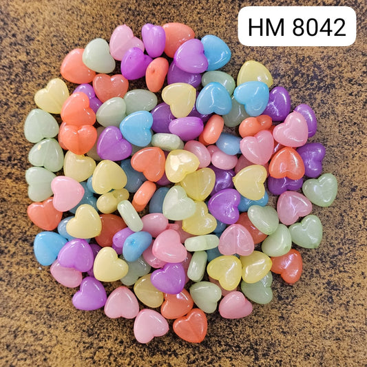 Pastel Round Plastic Beads (500 gram per pkt) HM 8042