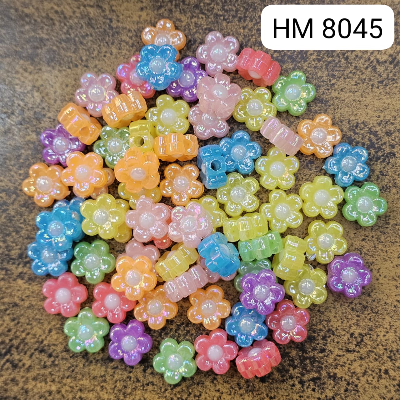 Pastel Round Plastic Beads (500 gram per pkt) HM 8045