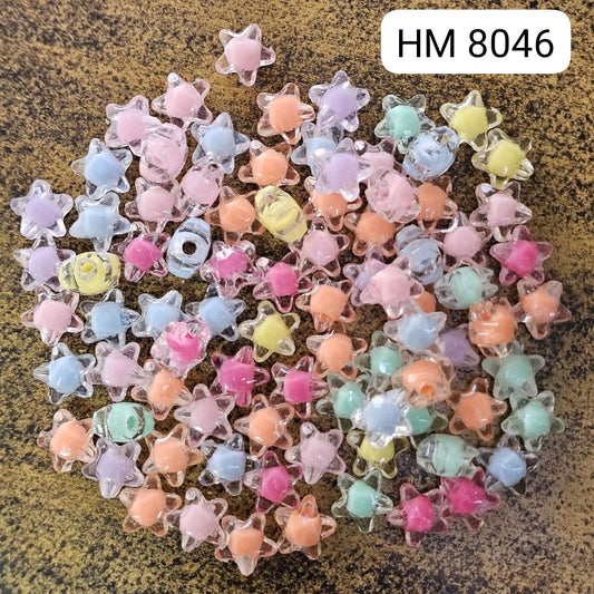 Pastel Round Plastic Beads (500 gram per pkt) HM 8046