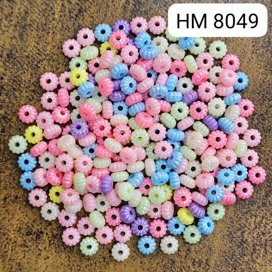 Pastel Round Plastic Beads (500 gram per pkt) HM 8049