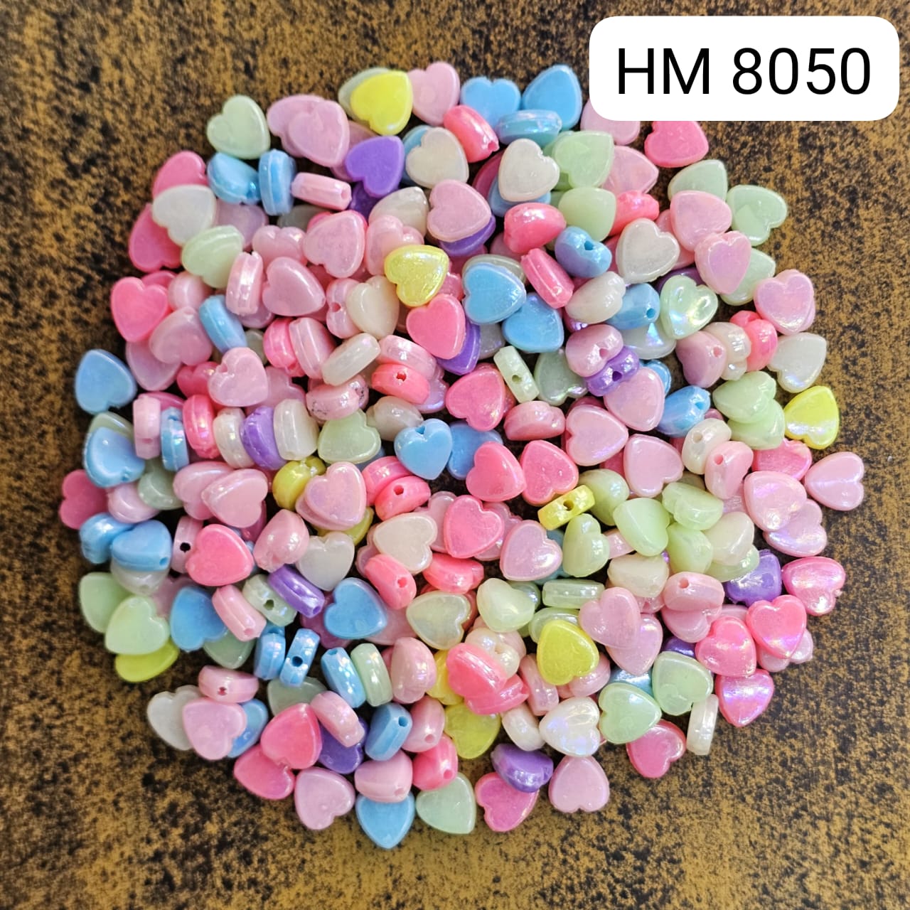 Pastel Round Plastic Beads (500 gram per pkt) HM 8050