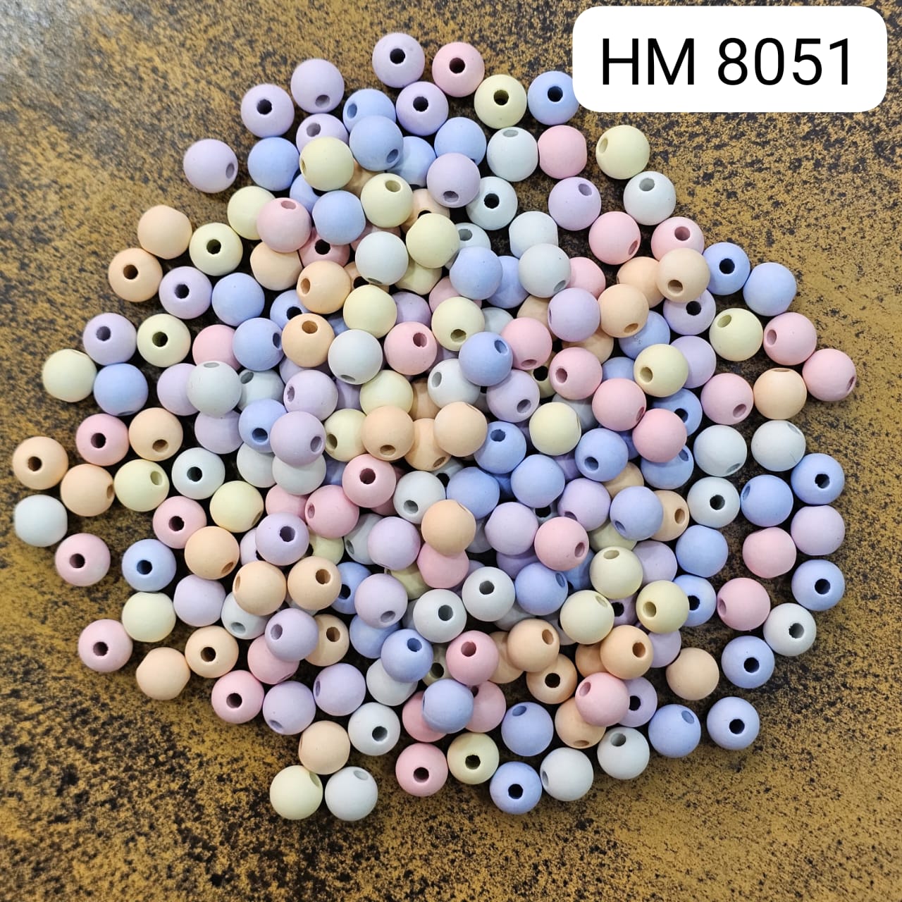 Pastel Round Plastic Beads (500 gram per pkt) HM 8051