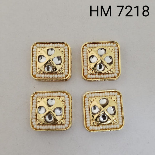 Traditional Kundan Meenakari Gold Plated stone (10 pcs) Hm 7218