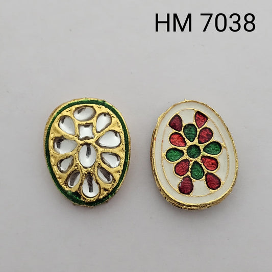Meenakari kundan 10 pcs HM. 7038