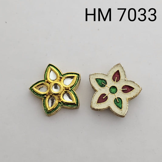 Meenakari kundan 10 pcs HM. 7033