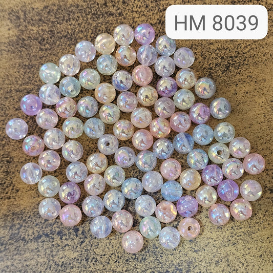 Pastel Round Plastic Beads (500 gram per pkt) HM 8039