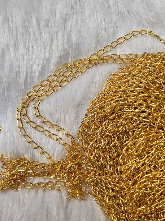 chains 28m loos Lambi kadi gold  ( 500 gm bag )