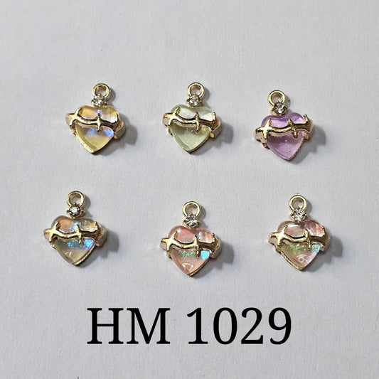 MONALISHA AB HART CHARMS 50 PCS MIX ( HM 1029 )