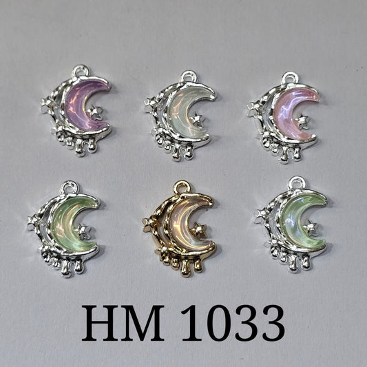 CHAND CHARMS 50 PCS MIX SILVER ( HM 1033 )