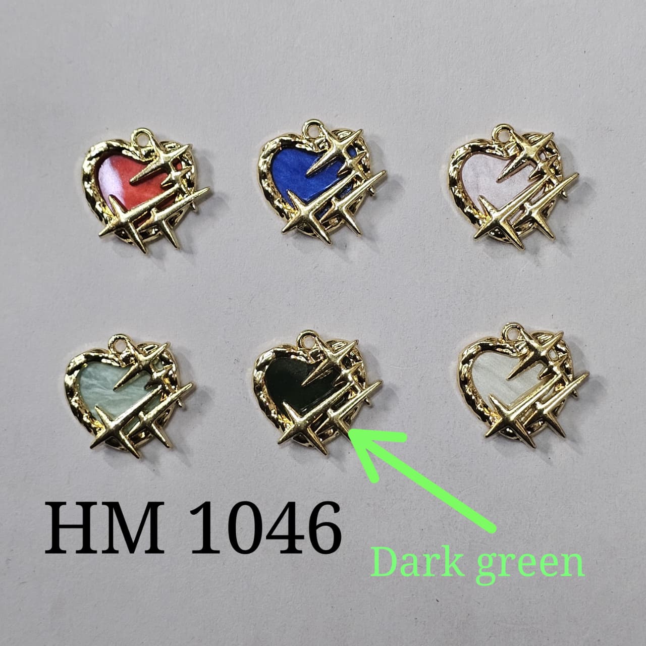 HEART CHARMS MIX 50 PCS ( HM 1046 ) ANTITARNISH