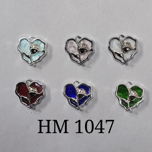 ROSE HEART SILVER MIX 50 PCS ( HM 1047 )