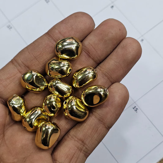 UV ANTITARNISH BEADS 18K PLATED 10 PCS