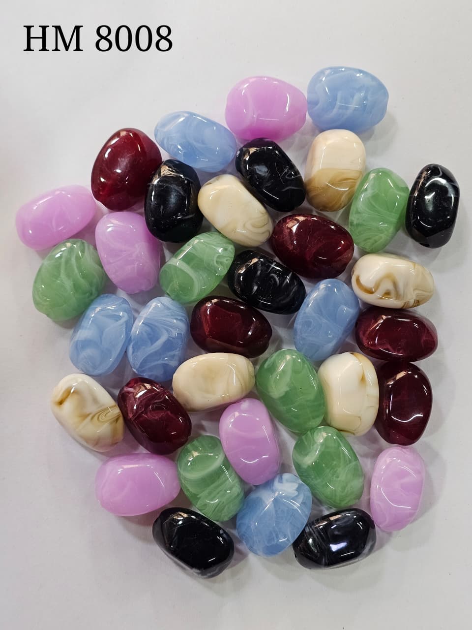 UV FANCY BEADS 6 COLOURS MIX 500gm HM 8008
