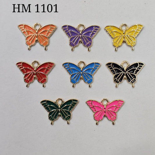 Colorful Butterfly Enamel Charms for Jewellery Making HM 1101