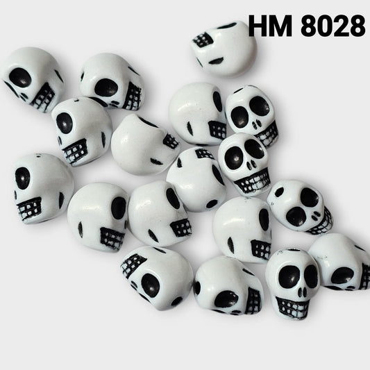 White Skull Plastic Beads for Jewellery Making – HM 8028