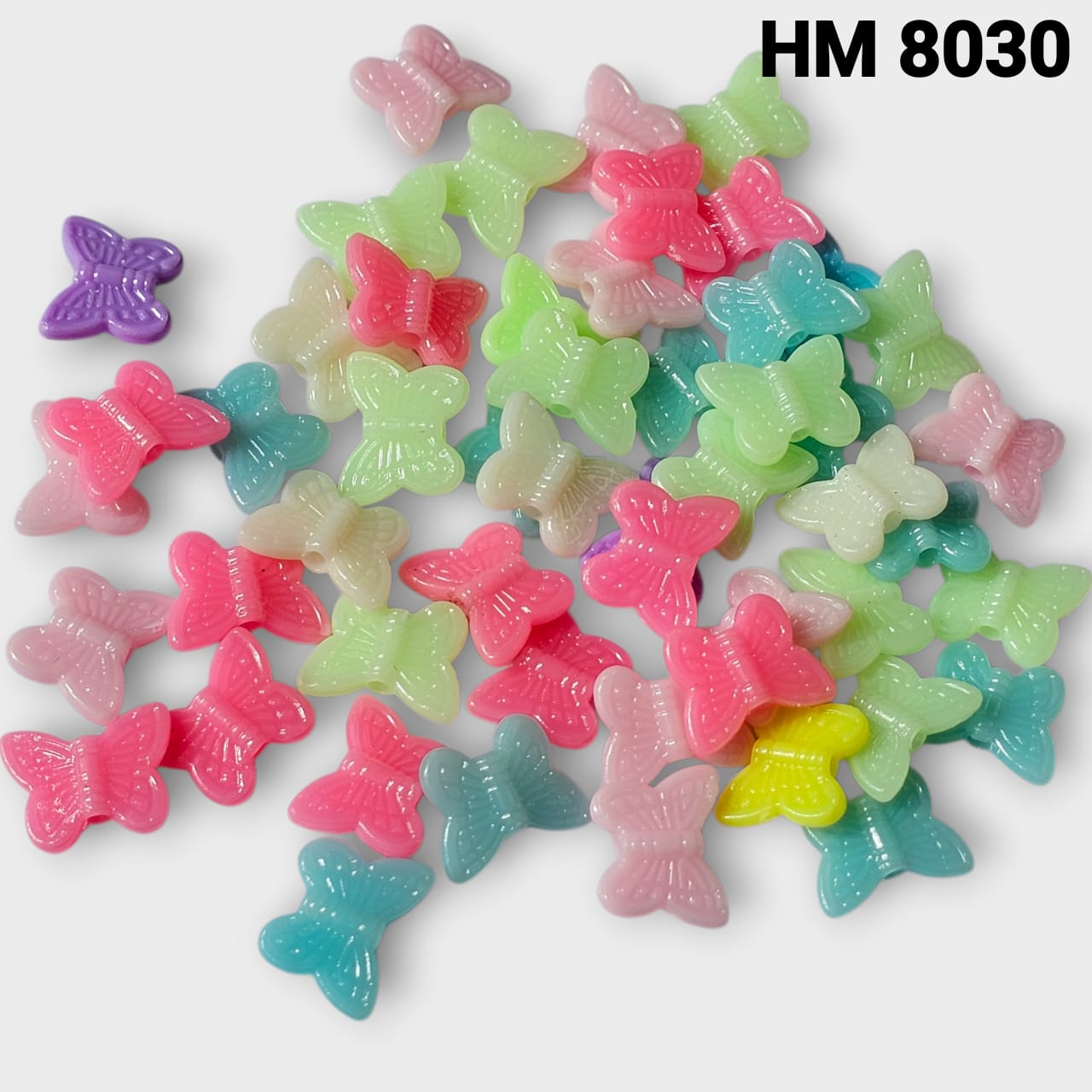 Multicolor Butterfly Plastic Beads for Jewellery Making – HM 8030