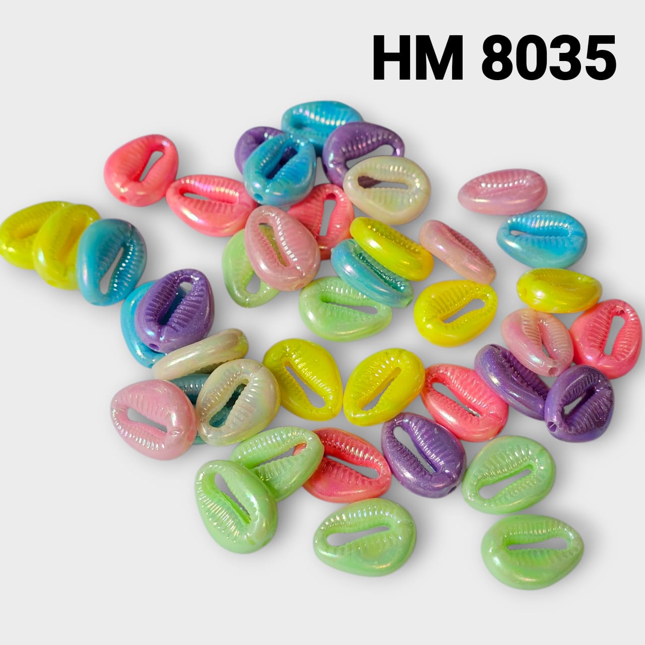 Multi Color Cowrie Shell Style Beads for Jewellery Making - HM 8035