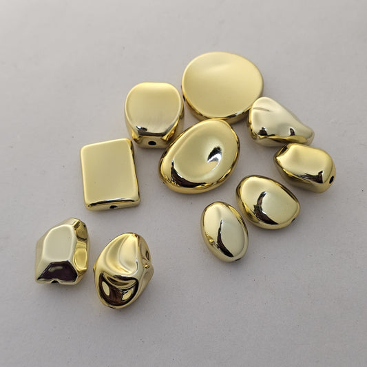 24K Gold Plated UV Finish Designer Beads