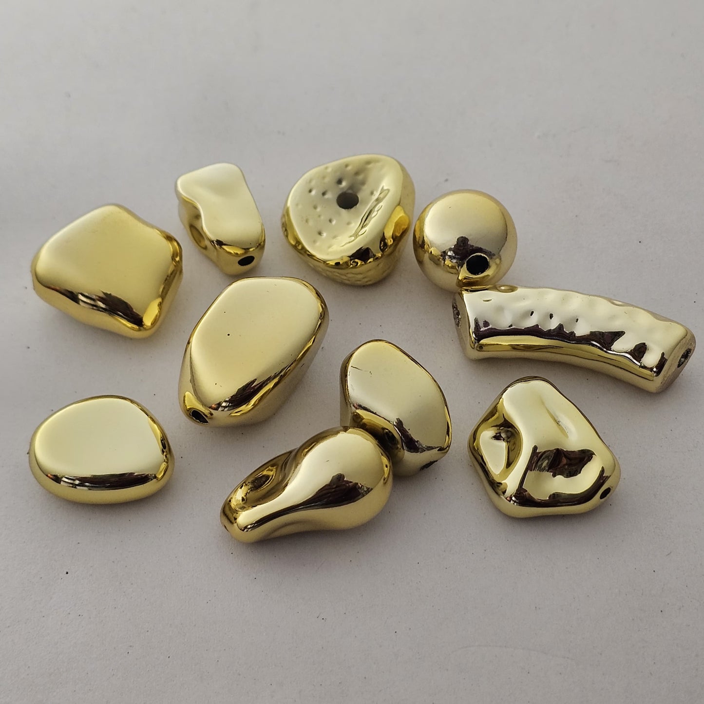 24K Gold Plated UV Finish Designer Beads