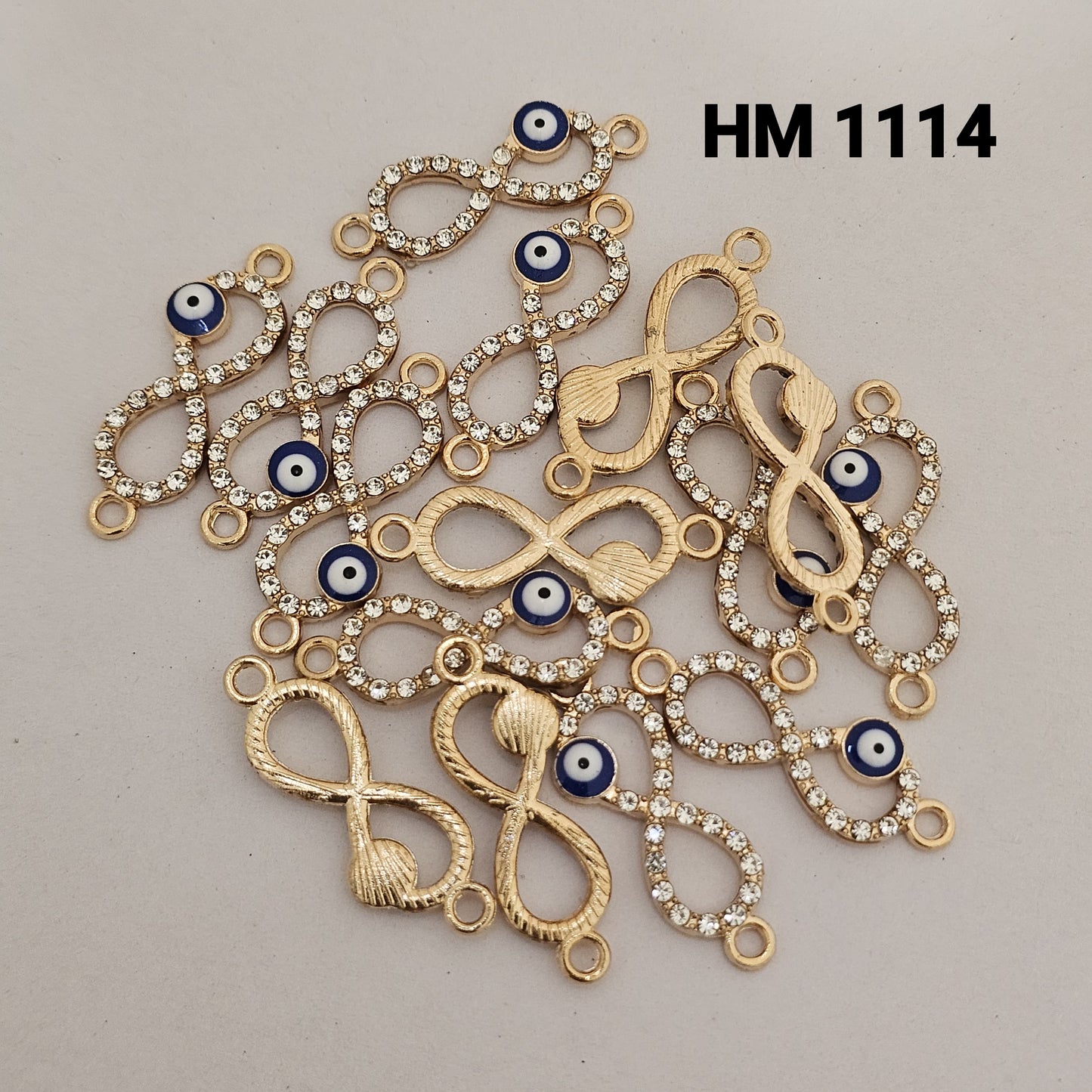 Infinity Evil Eye Rhinestone Connector Charm 100 PCS  – HM 1114
