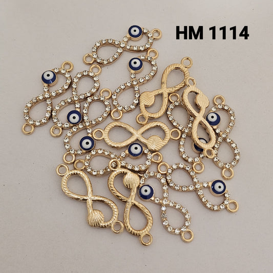 Infinity Evil Eye Rhinestone Connector Charm 100 PCS  – HM 1114